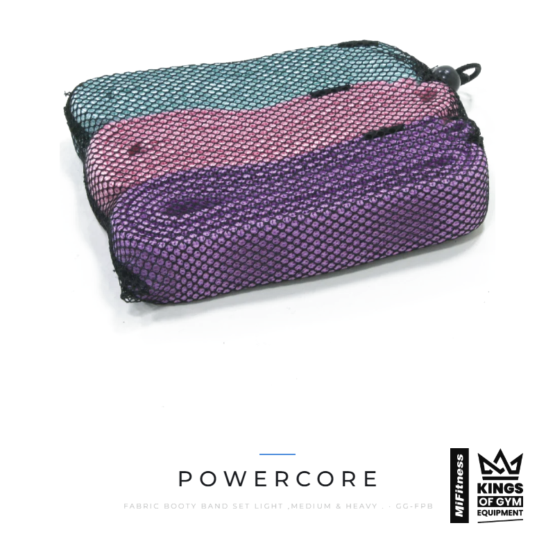 Load image into Gallery viewer, Powercore Fabric Booty Band set (light, medium &amp; heavy) – MiFitness Kings of Gym Equipment
