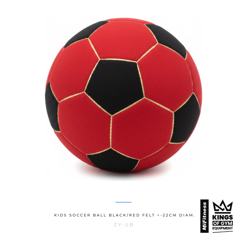 Load image into Gallery viewer, Kids Soccer Ball (Black/Red Felt +-22cm diam.) – MiFitness Kings of Gym Equipment
