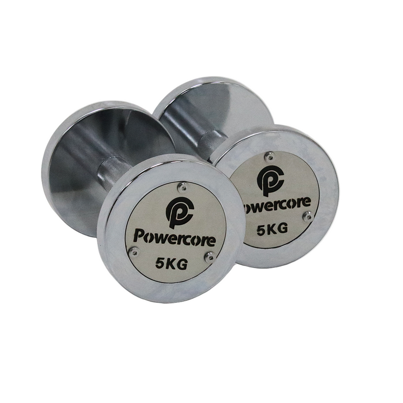 Load image into Gallery viewer, Powercore Electroplated Steel Dumbbell 5KG (pair)
