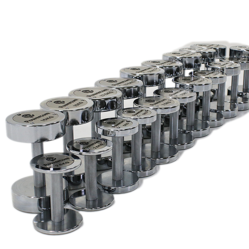 Load image into Gallery viewer, Powercore Chrome Electroplated Steel Dumbbell (set from 2.5kg to 25kg)

