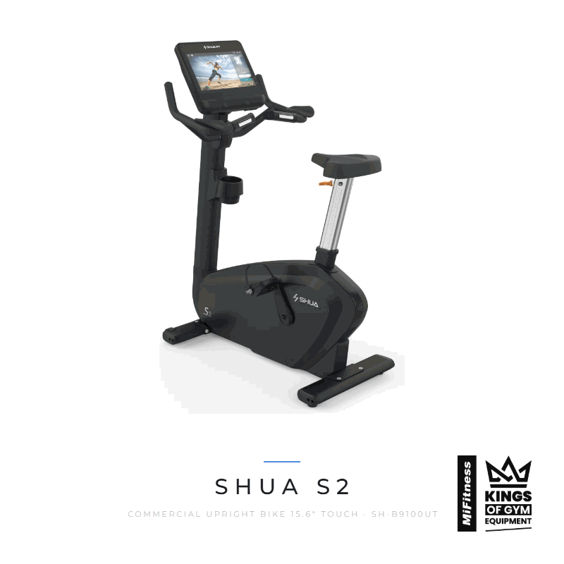 Load image into Gallery viewer, Shua S2 Commercial Upright Bike 15.6" Touch Screen – MiFitness Kings of Gym Equipment
