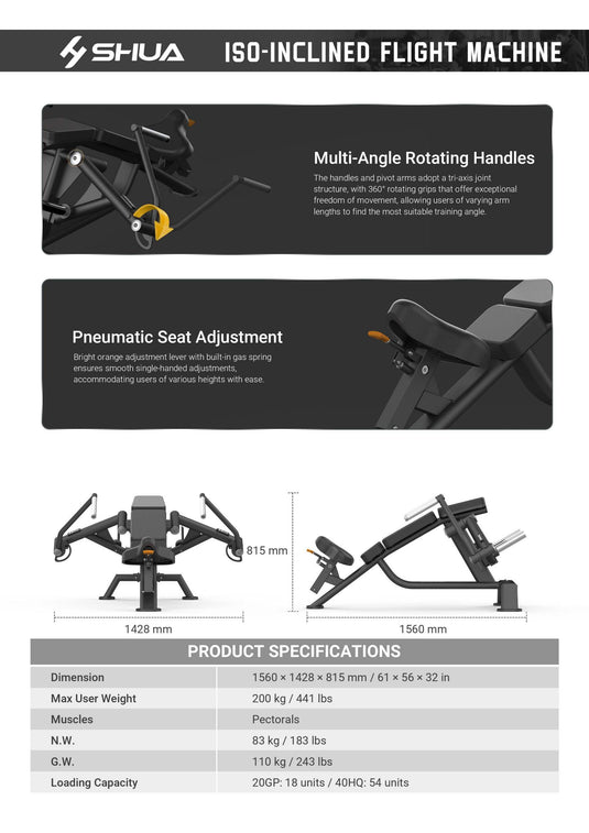 Shua SH-G6919 ISO-Inclined Flight Machine
