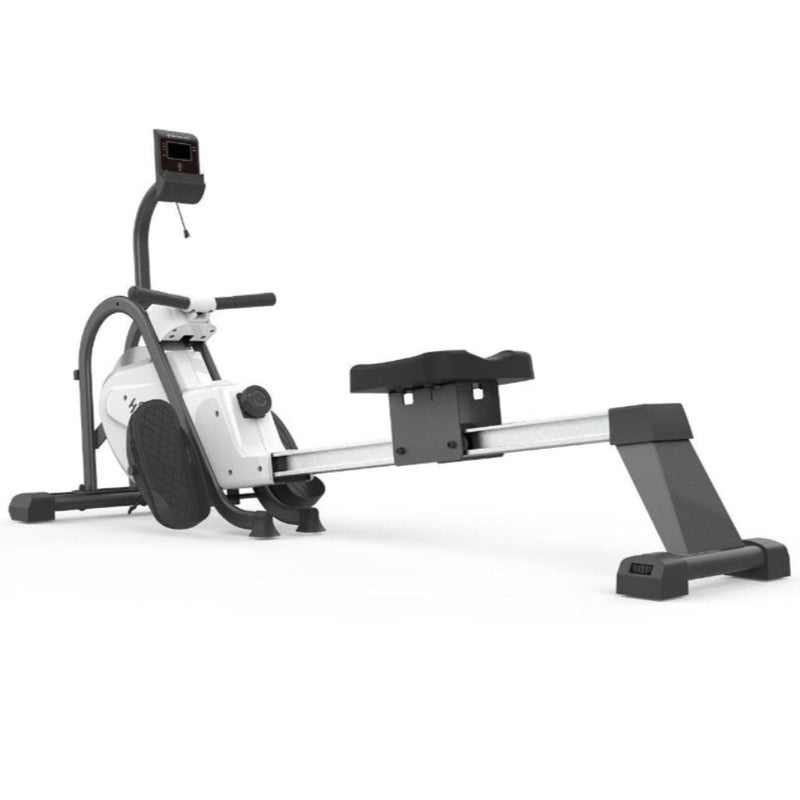 Load image into Gallery viewer, White and black rowing machine on a white background

