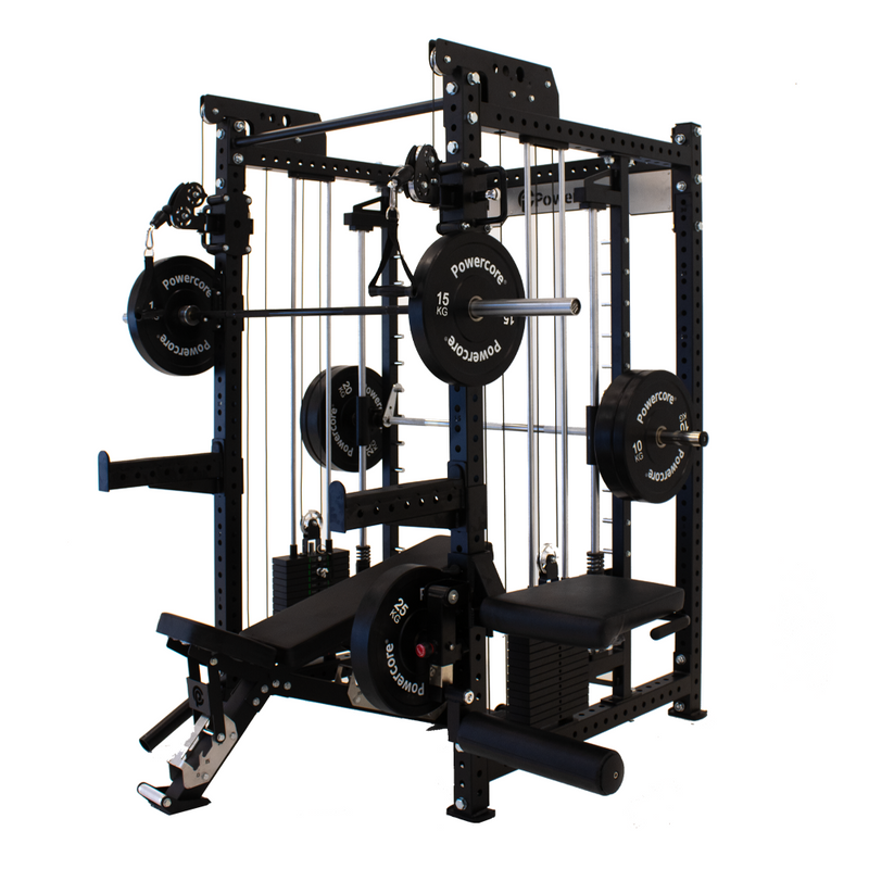 Load image into Gallery viewer, Powercore Stealth Functional Smith Trainer with Leg Extension &amp; Curl Rack Attachment
