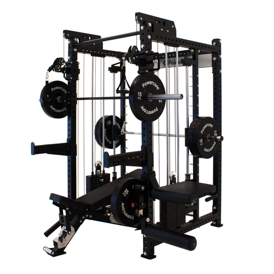 Powercore Stealth Functional Smith Trainer with Leg Extension & Curl Rack Attachment