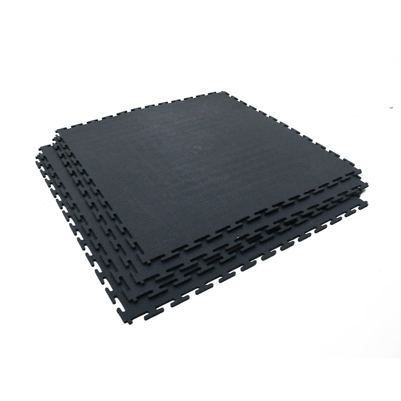 Load image into Gallery viewer, Leather Look Black PVC Interlocking Flooring*
