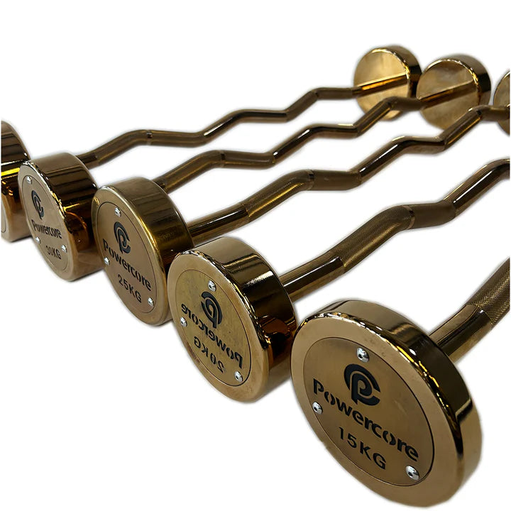 Load image into Gallery viewer, Powercore Rose Gold EZ Barbell 5pc Set (10kg - 50kg)
