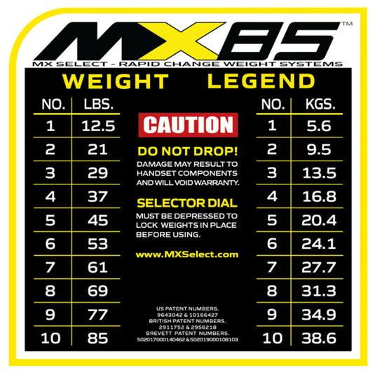 Mx85 Adjustable Dumbbells 85Lbs / 40Kg Pair (Black)*