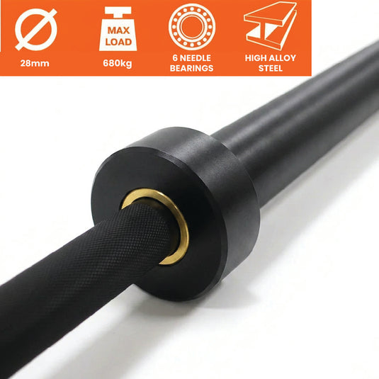 Powercore Olympic Lifting Bar 6.0 Black (680kg /2.2m / 28mm)