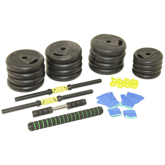 Plastic Dumbbell & Barbell Set 40kg (3–6 Month Warranty)