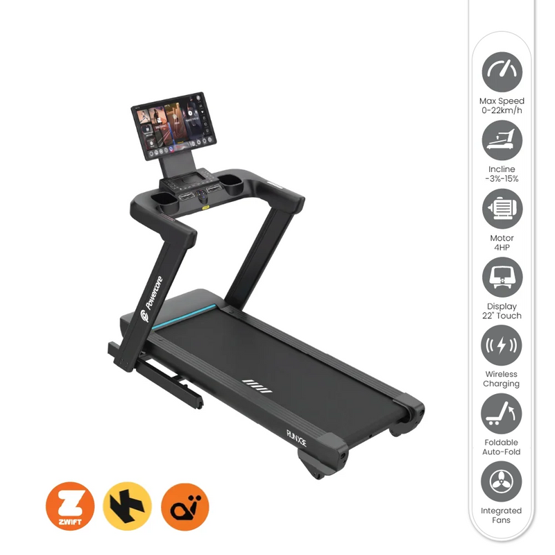 Load image into Gallery viewer, Powercore RunX 3E Treadmill - 4hp Touchscreen 22" (3 Year Warranty) – MiFitness Kings of Gym Equipment
