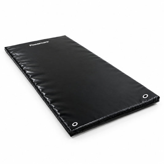 Powercore Black Vinyl Exercise Mat with Eyelets (120 x 60 x 2.5cm) (3–6 Month Warranty)