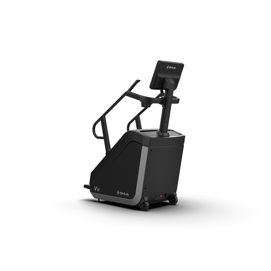 Shua V10+ Stair Climber with 21.5" Touch Screen – rear three-quarter view, left